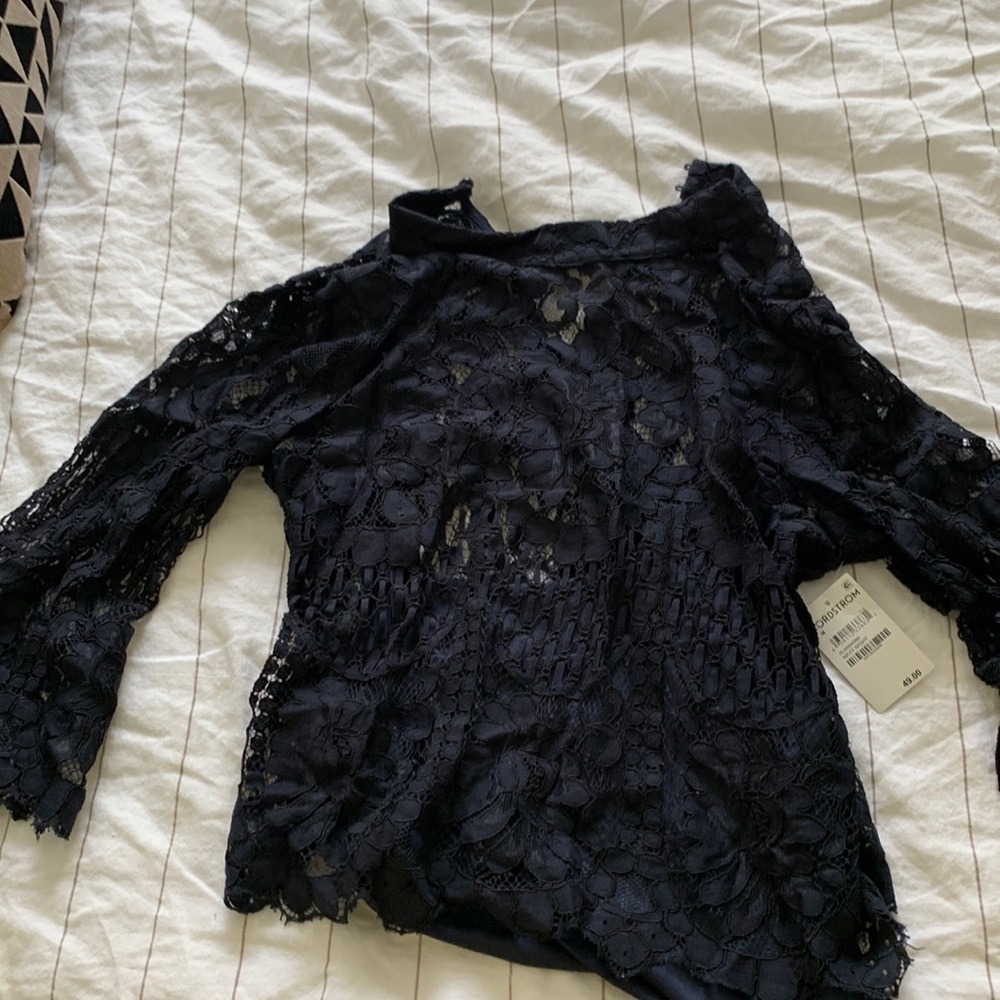 Navy lace top with tank
